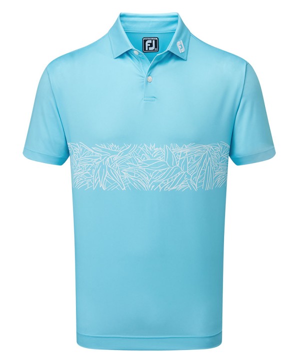 Pánske golfové tričko FootJoy Tropical Chestband Lisle