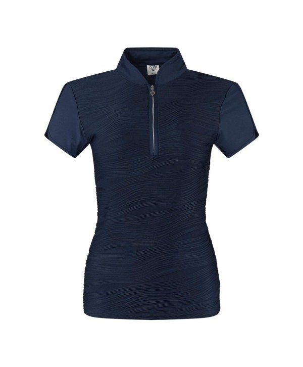 Pure Golf Ladies Rise Peacock Swirl Cap Sleeve Polo Shirt