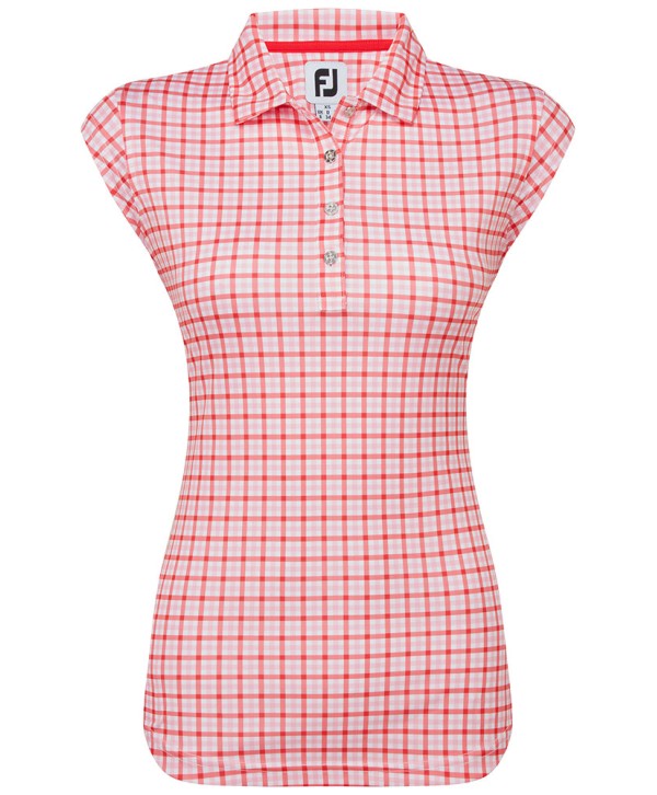 FootJoy Ladies Blocked Floral Print Lisle Polo Shirt