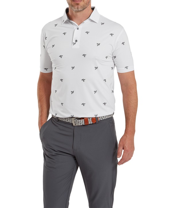 FootJoy Mens Thistle Print Lisle Polo Shirt