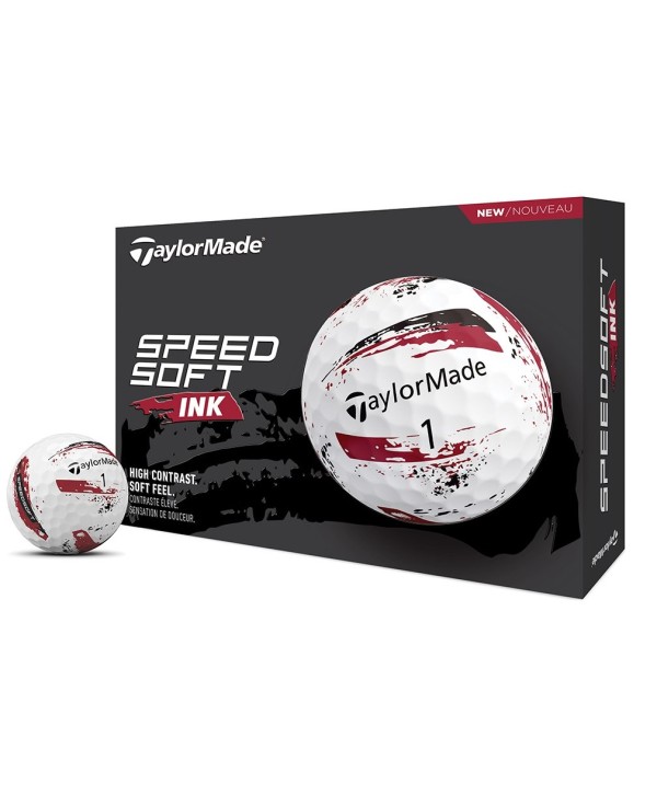 Golfové míčky TaylorMade SpeedSoft INK Red (12 ks)