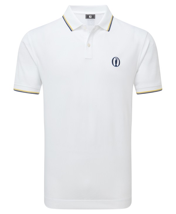 Limited Edition - FootJoy Mens Solid Trim Pique Polo Shirt - The 152nd Open Collection