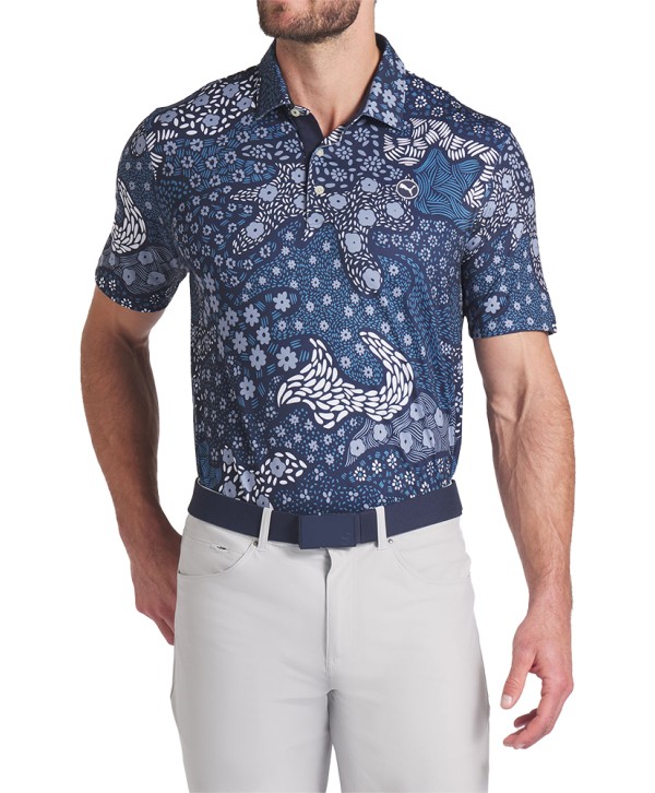 Puma Mens Cloudspun Bloom Camo Polo Shirt