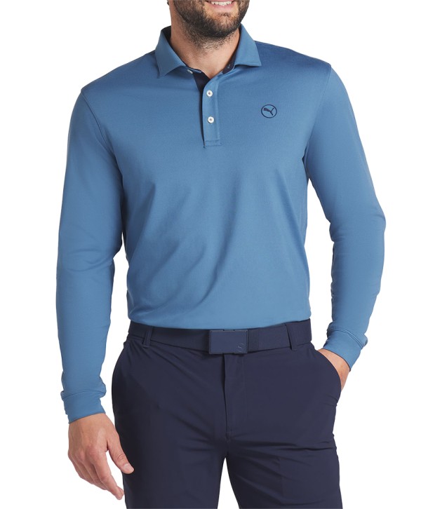 Puma Mens Cloudspun Midweight Long Sleeve Polo Shirt