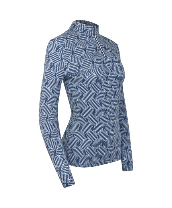 Pure Golf Ladies Arusha Full Print Midlayer Pullover - Optical Weave