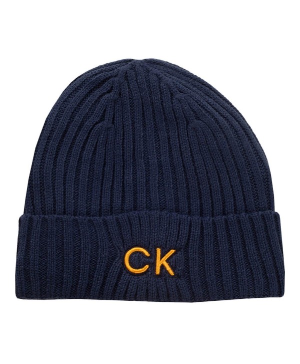 Zimná golfová čiapka Calvin Klein Ribbed Knit Embroidered Beanie