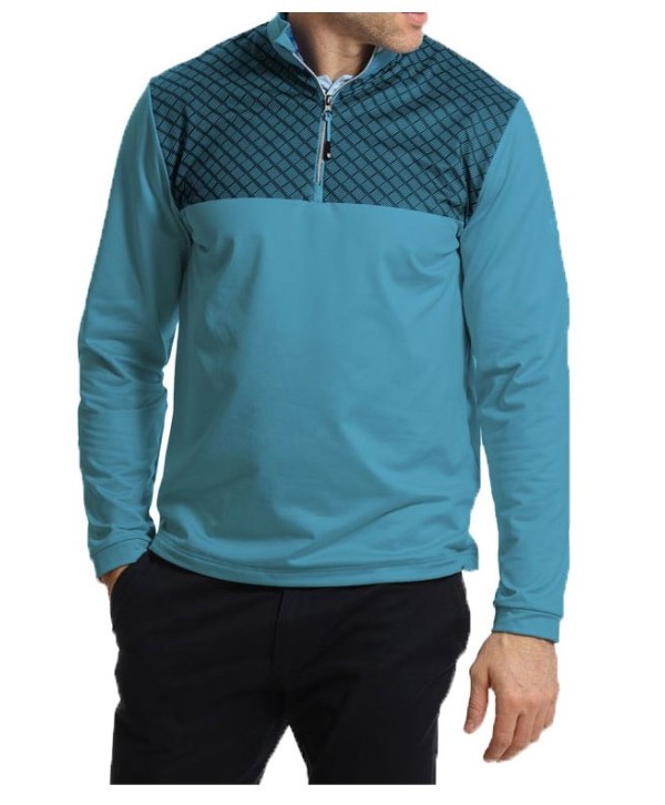 Island Green Mens 1/4 Zip Dash Print Pullover