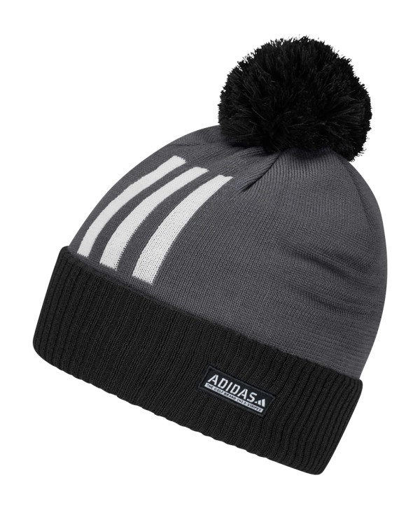 adidas Mens Cold.Rdy Three Stripe Pom Beanie