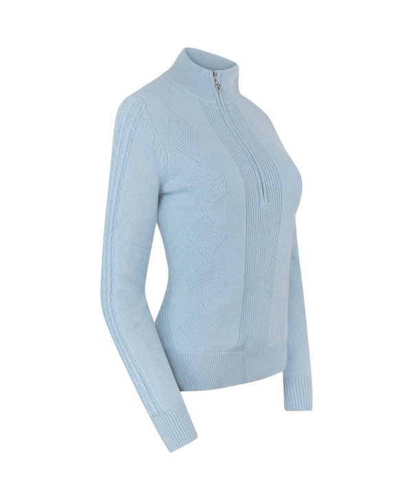 Pure Golf Ladies Sorrell Cable Knit Lined Quarter Zip Jumper