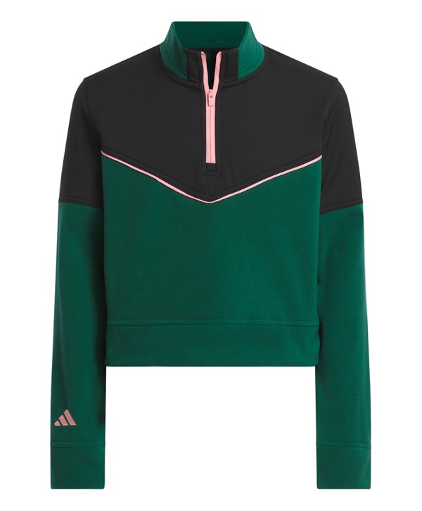 adidas Girls Fleece Crop 1/4-Zip Pullover