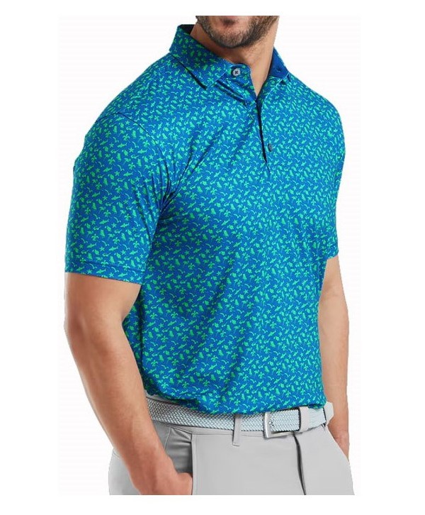 FootJoy Mens Beach Print Lisle Polo Shirt