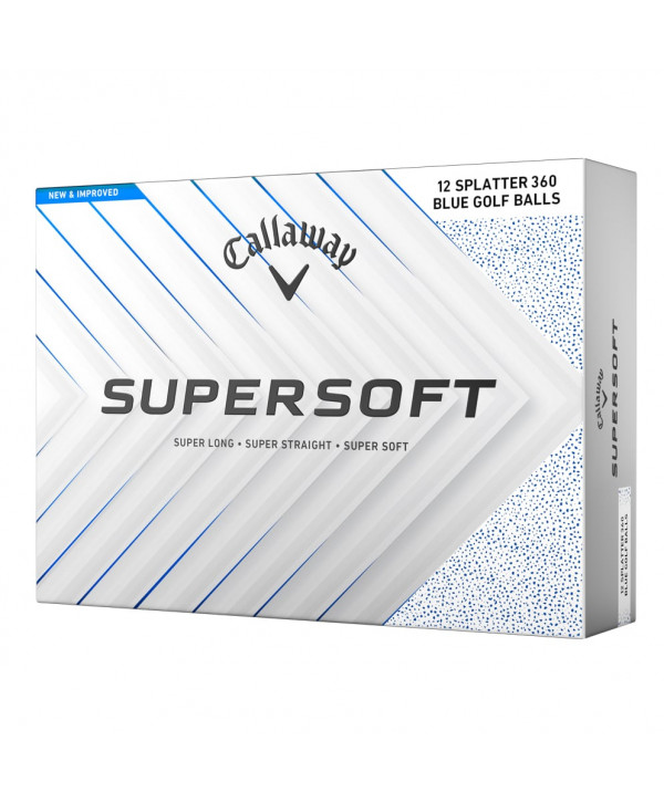 Golfové loptičky Callaway Supersoft Splatter 360 Blue (12 ks)