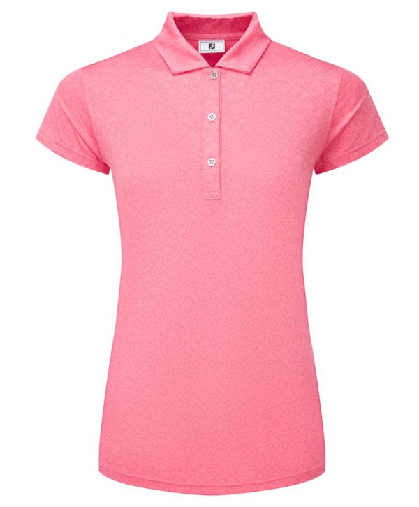 FootJoy Ladies Painted Floral Cap Sleeve Lisle Polo Shirt