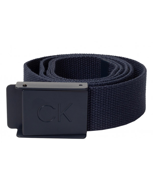 Calvin Klein Mens Monogram Buckle Belt - Platinum Collection