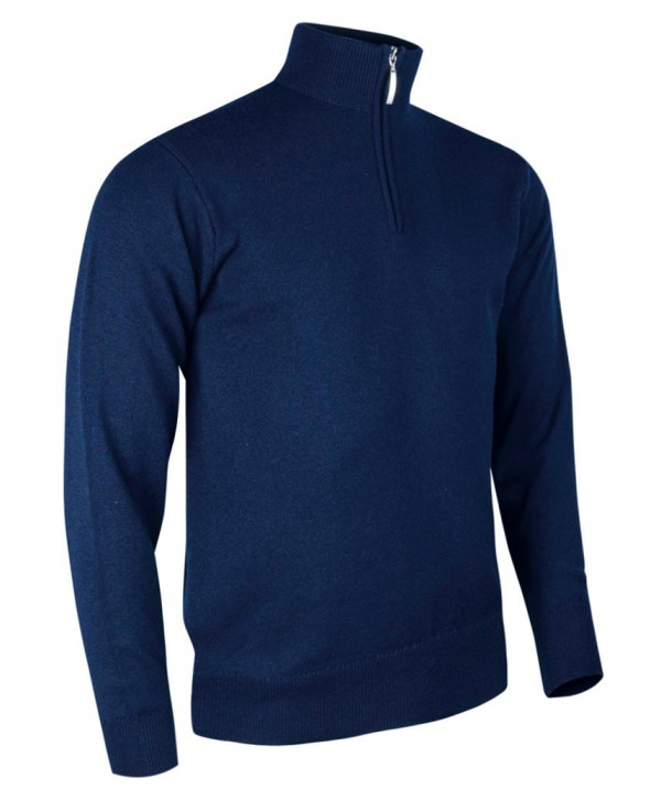 Pánský goflový svetr Glenmuir Coll Zip Neck Lambswool