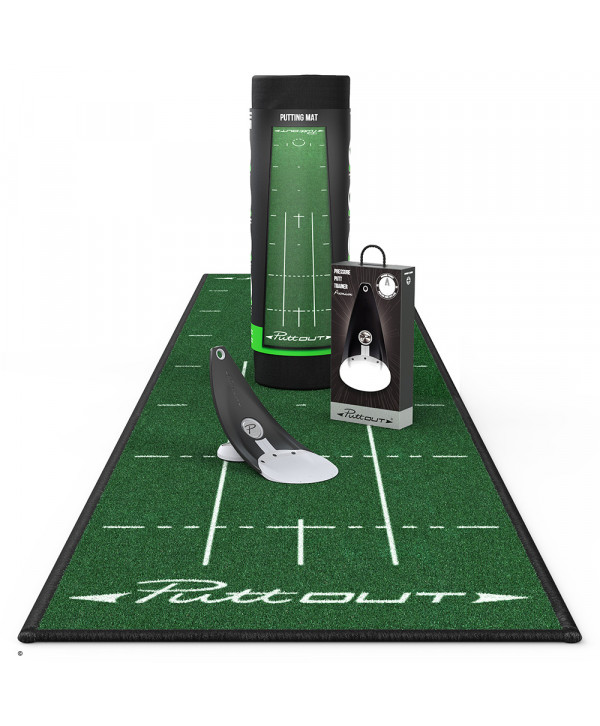 Green) - PuttOut Pro Golf Putting Mat - Perfect Your Putting (2.4